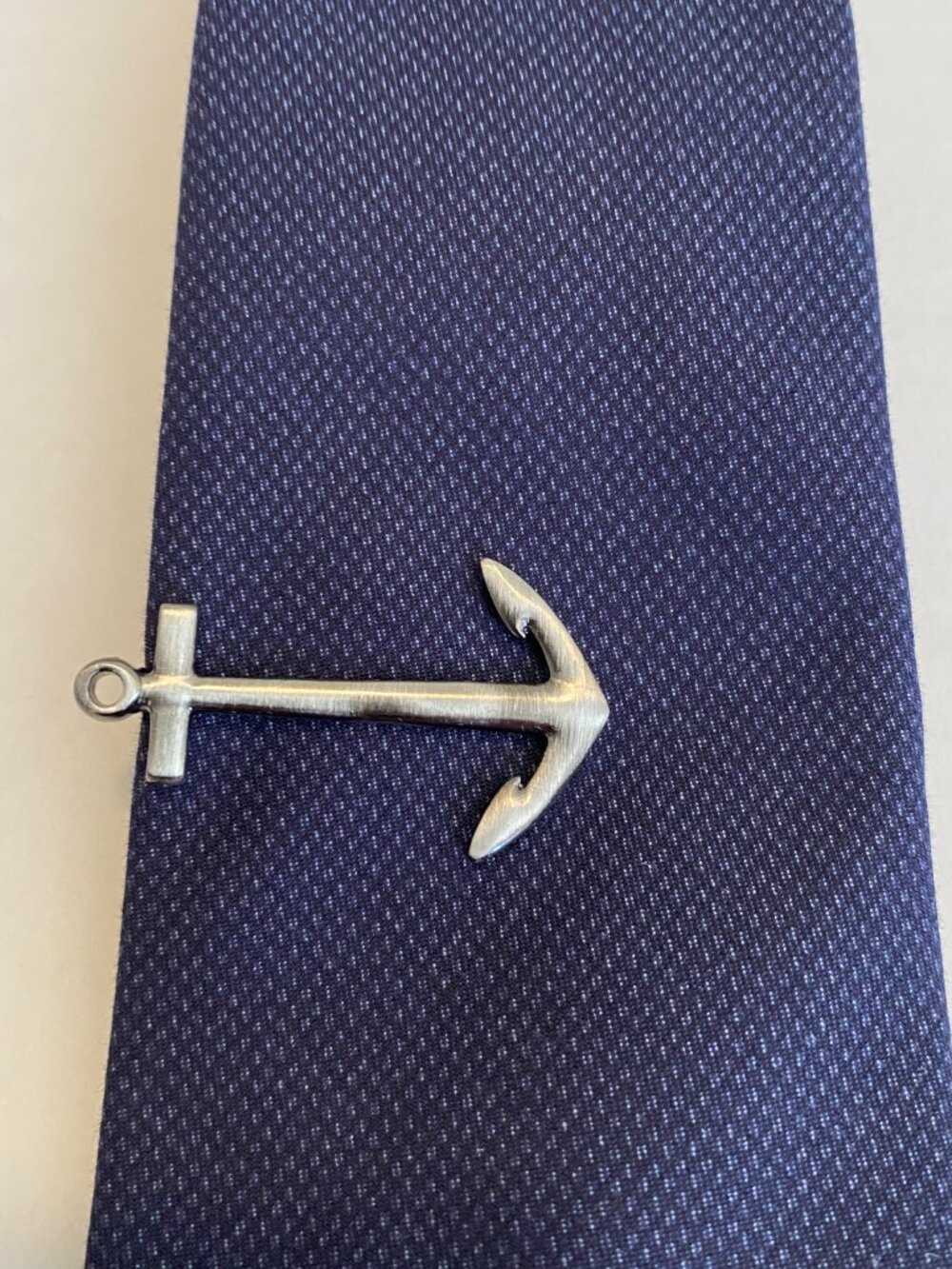 Silver Anchor Tie Bar Nautical Tie Clip